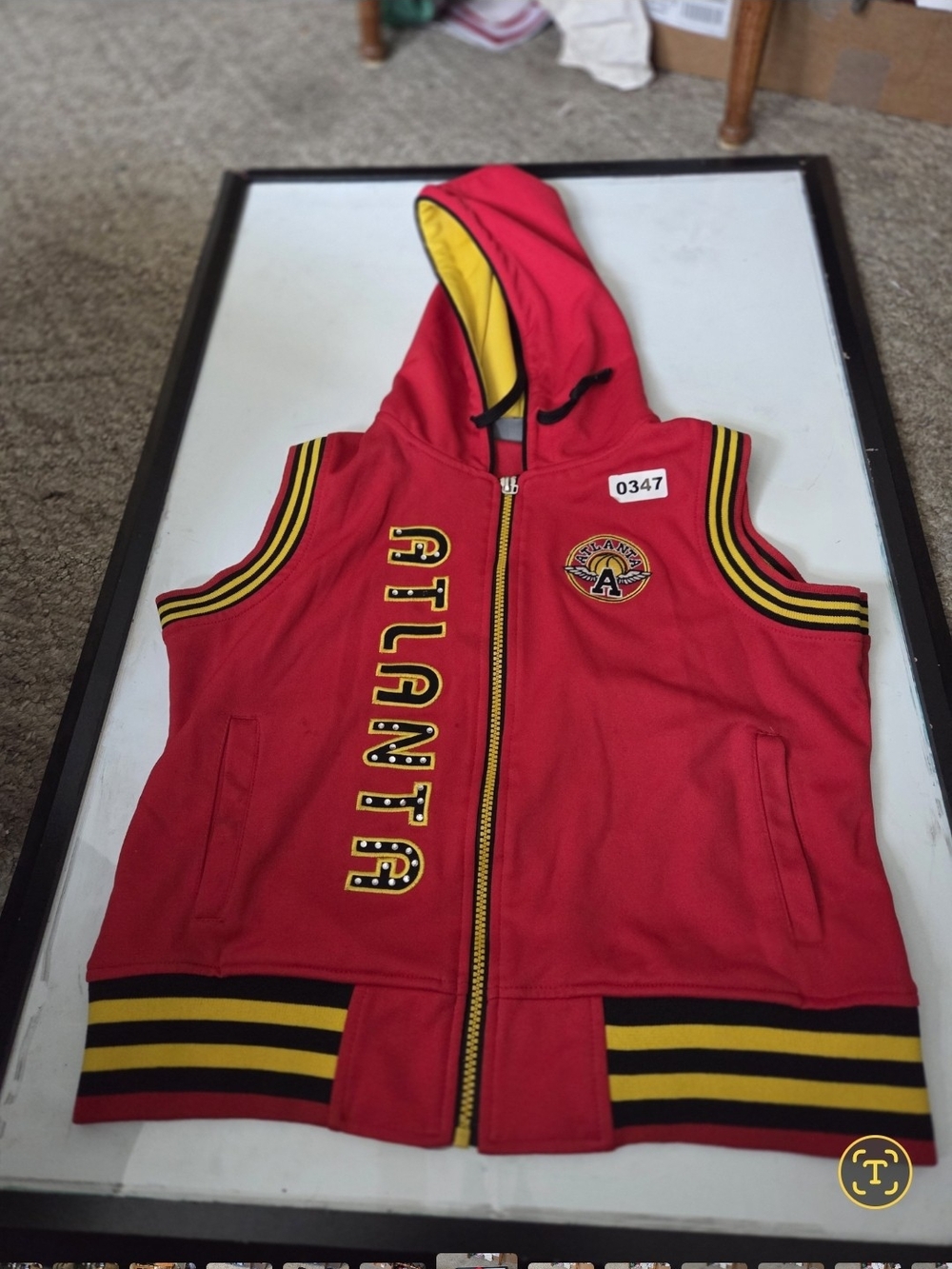 Kids Red & Yellow Hooded Zip Vest - Sleeveless Hoodie.